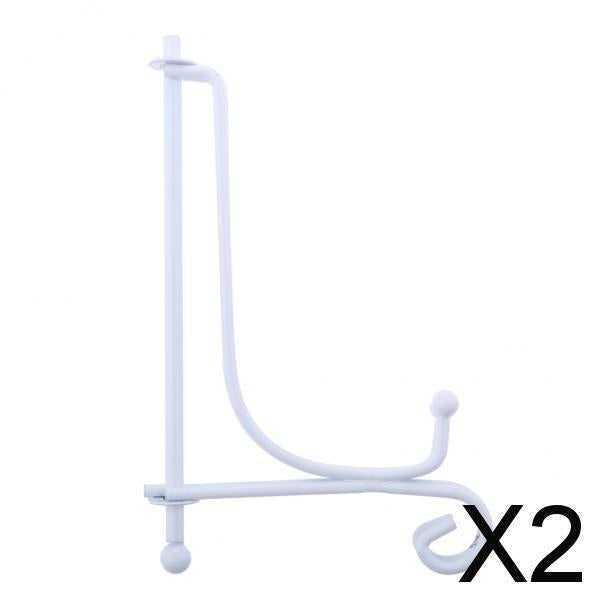 2xIron Display Stand, Easel Plate Display Holder, Displays Card, Cookie White