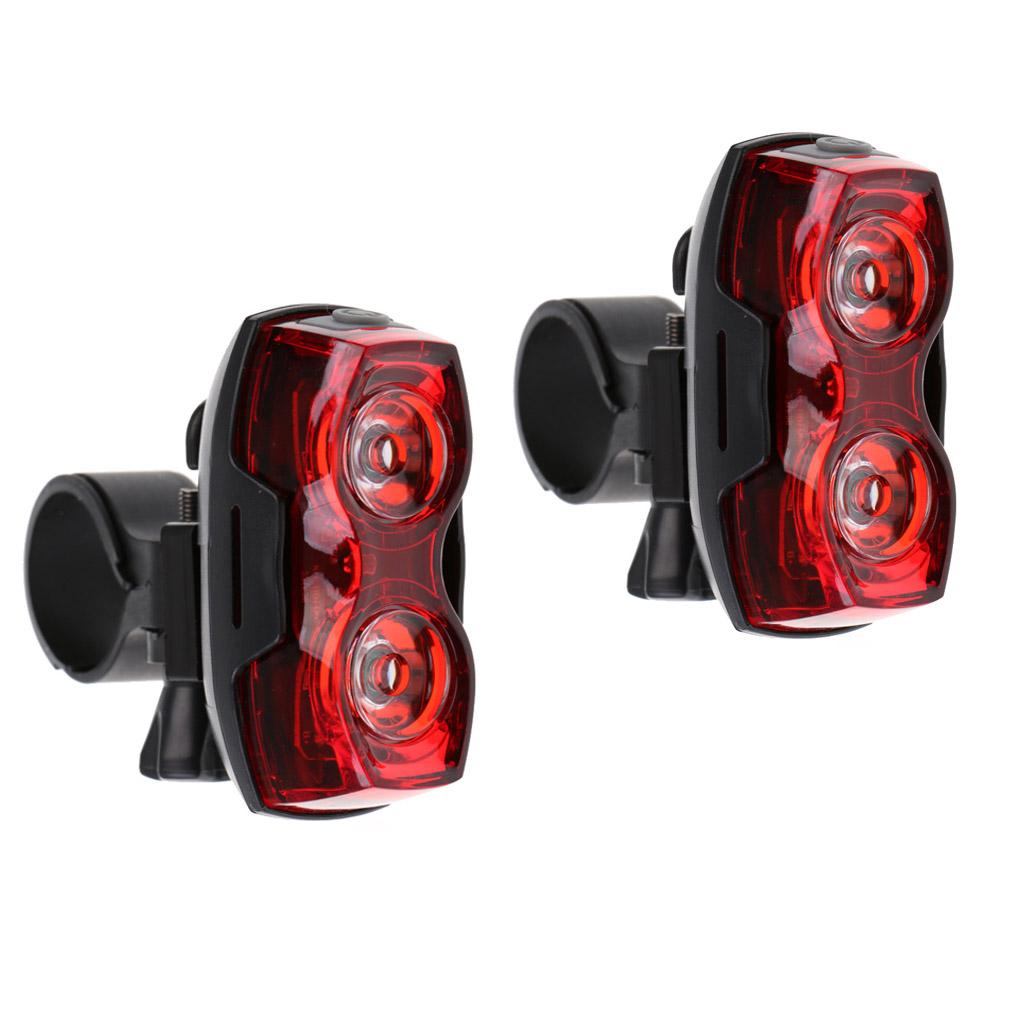 2pc LED Night Cycling Bike Tail Light Safety Warning Bicycle Rear Light Lamp
