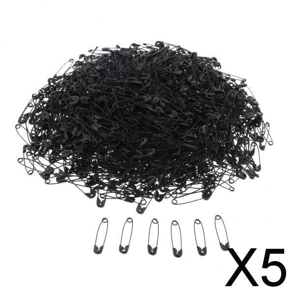5xGlossy Metal Needle Safety Pins Nickle Plated 1000PCS 22mm Black