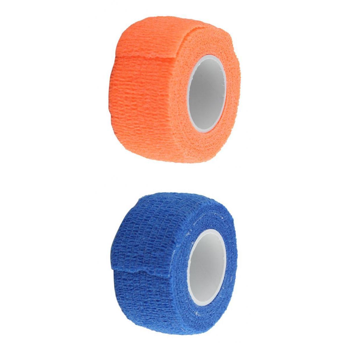 2 Pieces 2.5cm First Aid Strap Self-Adhesive Roll Wrap Bandage Gauze Tape 02