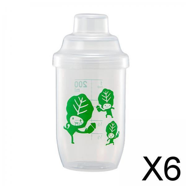 6xShaker Bottle with Scale Portable Milkshake Cup for Milkshakes Coffee Sports