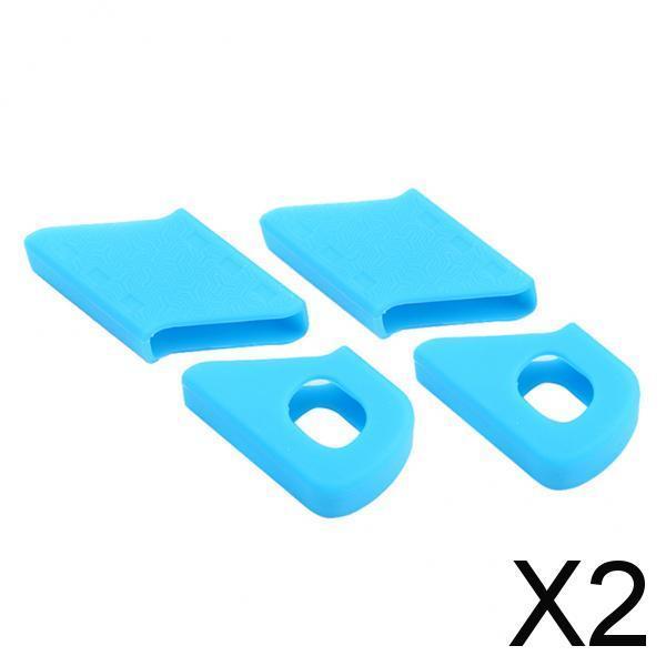 2x2 Pairs Bike Chain Set Boots Crankset Crank Arm Protector Covers Caps Blue
