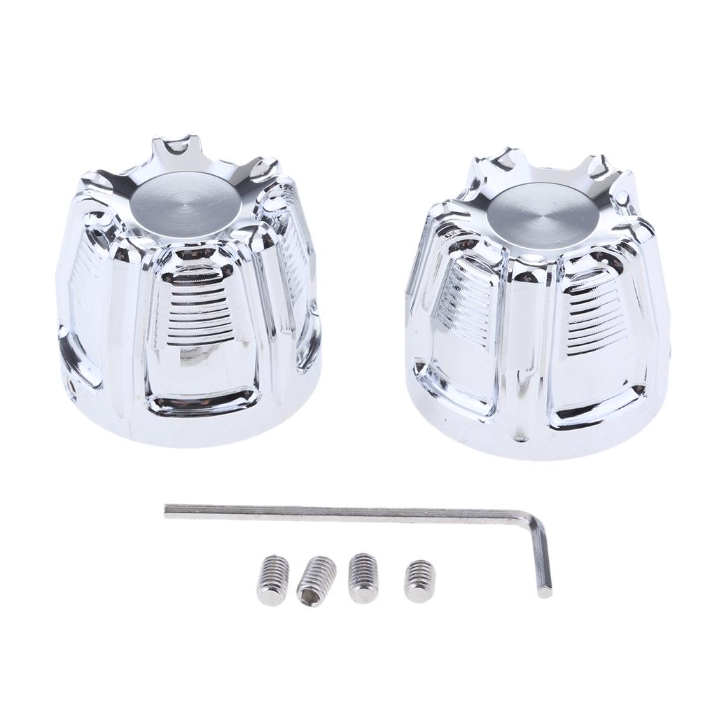 Chrome CNC Front Axle Nut Cover Bolt Kit for   Touring FLTR FLHT Silver
