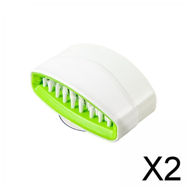 2xCutlery Cleaner Brush Dish Scrubbing Brush for Chopsticks Fork Kitchen Tools Green