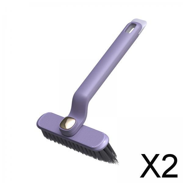 2x360 Degree Rotating Crevice Brush Gaps Cleaning Brush for Desk Bathroom Home Purple