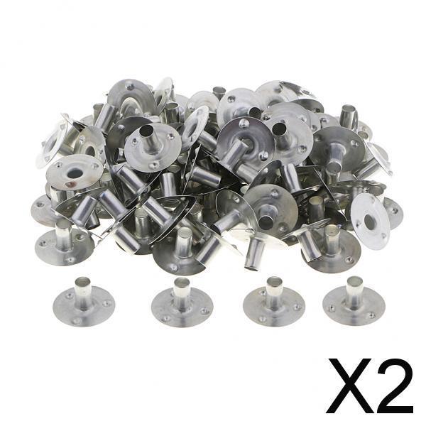 2x100 Pieces Metal Candle Wick Sustainers Tabs Base for Candle Making 20x5mm