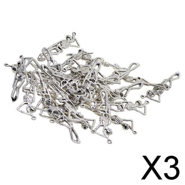 3x30 Pieces Human Skull Skeleton Body Halloween Charms Pendant DIY Jewelry