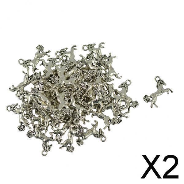 2x30pcs tibetan Silver Equestrian Horse Charms Pendants for DIY Jewelry Making