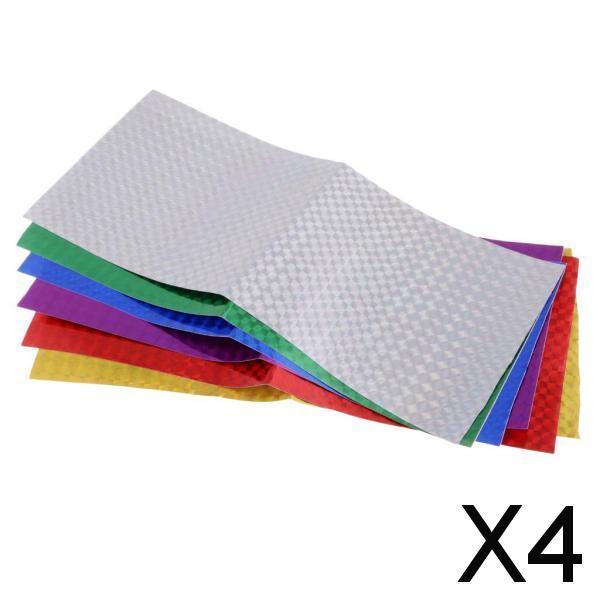4x6pcs Fishing Lure Tape Holographic Adhesive Film Flash Tape Mixed Color