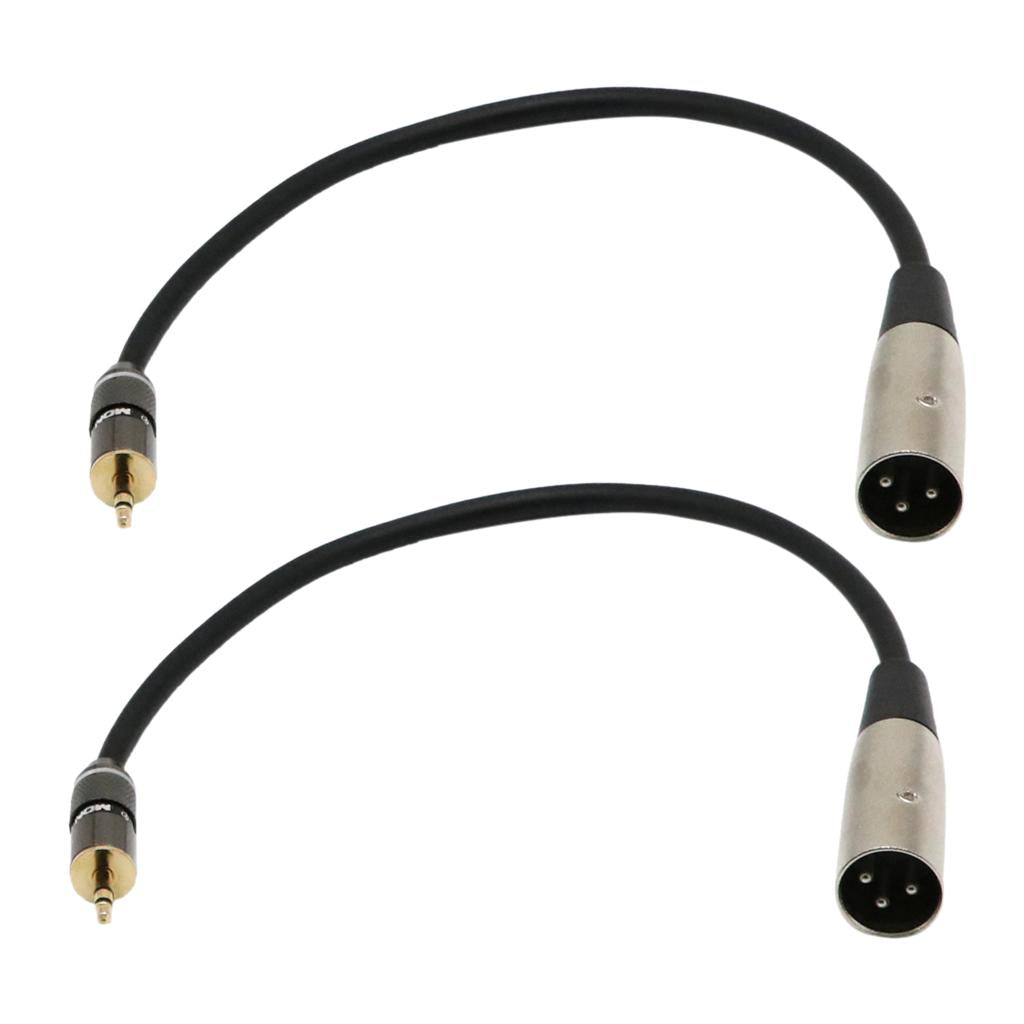 2 Pieces 3.5mm Stereo Mini Plug to XLR Male Stereo Breakout Cable