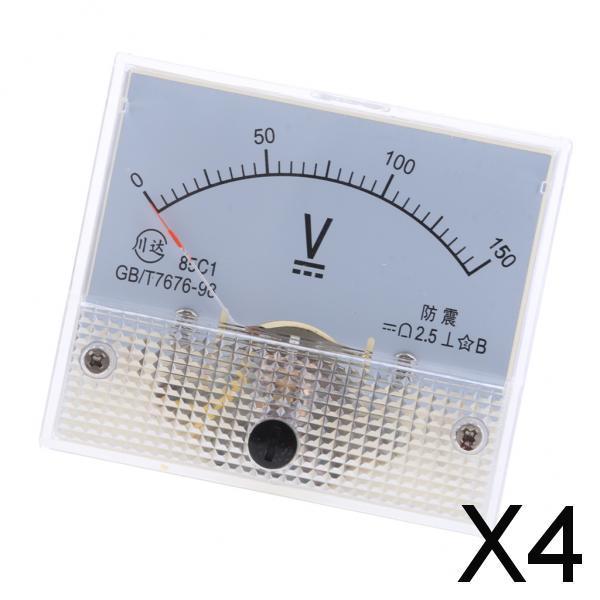 4x85C1 DC Rectangle Ammeter Amp Current Tester Analog Panel Voltmeter 0-150 V
