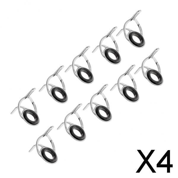 4x10pcs Fishing Rod Guide Eyes Ceramic Ring DIY Rod Building Component Size 8