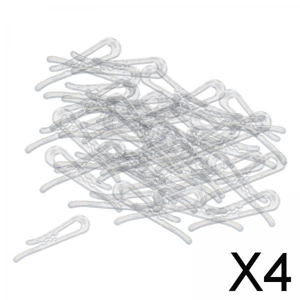 4x200Pcs Shirt Clips Sock Skirts Cloth Clip Transparent Plastic Alligator Clip Square Toothed 40mm