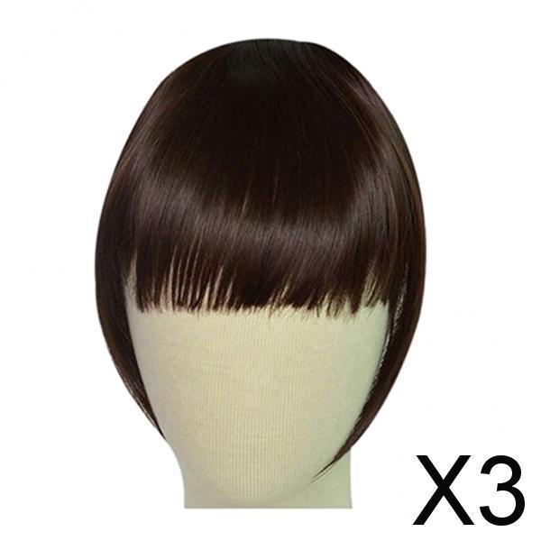 3xHeat Resistant Synthetic Hair Bang Clip In On Bang Fringe Hair Extension 04