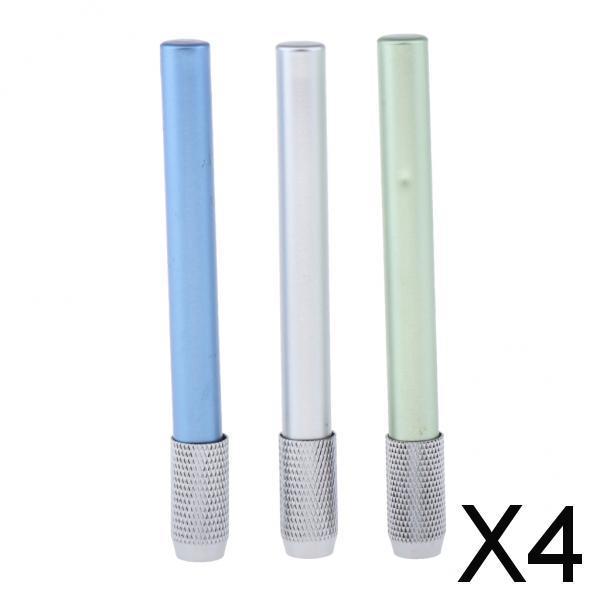 4xAssorted Colors Pencil Lengthener Pencil Extender Holder silver+blue+green