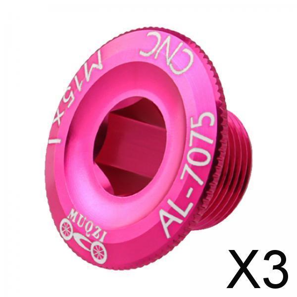 3xBicycle Crank Cover Aluminum Alloy Arm Bike Crankset Bolt for Road Bikes BMX Pink