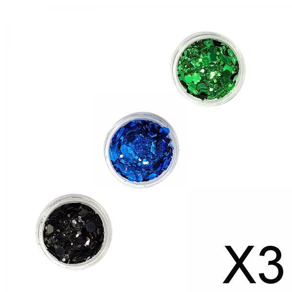 3x4Pcs Sparkle Sequin Flake Chunky Glitter for Nano Tapes Pedicure Phone Cases Style G