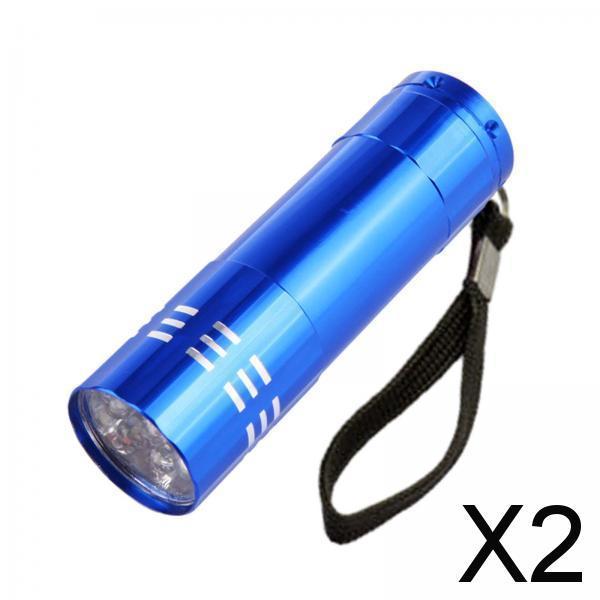 2xMini Flashlight Small Flash Light Flashlight for Hiking Backpacking Home Blue