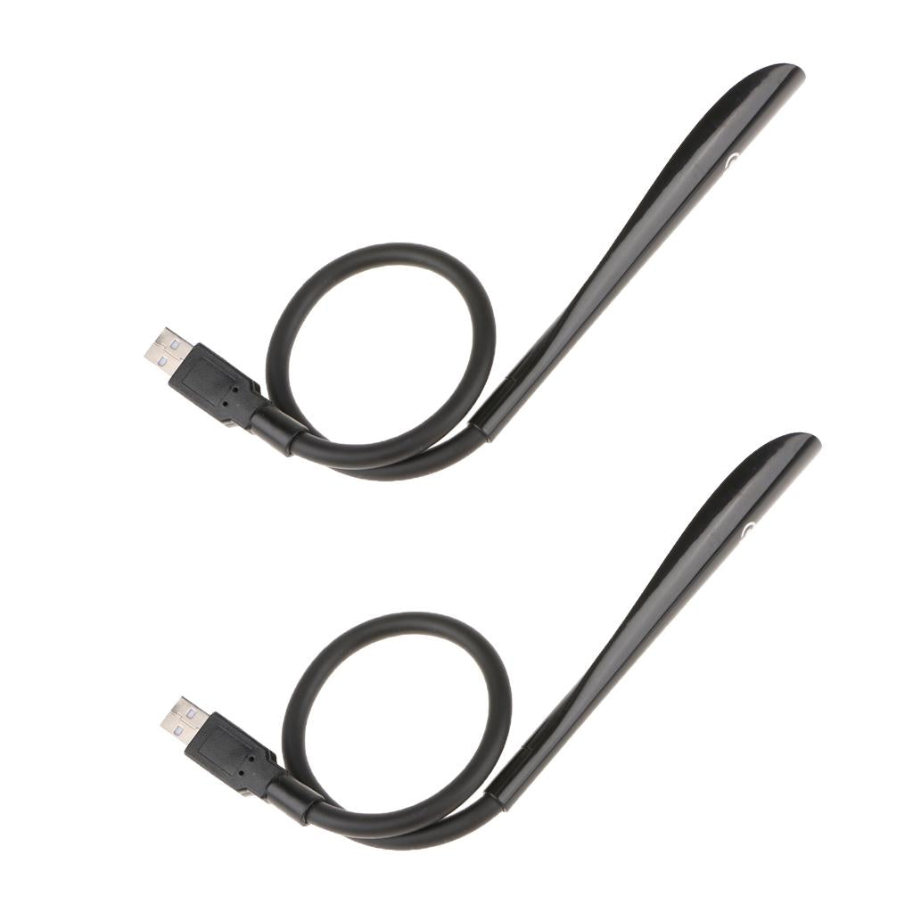 2x Dimmable LED Desk Lighting Bedside Reading Home USB flexible Lamp Black