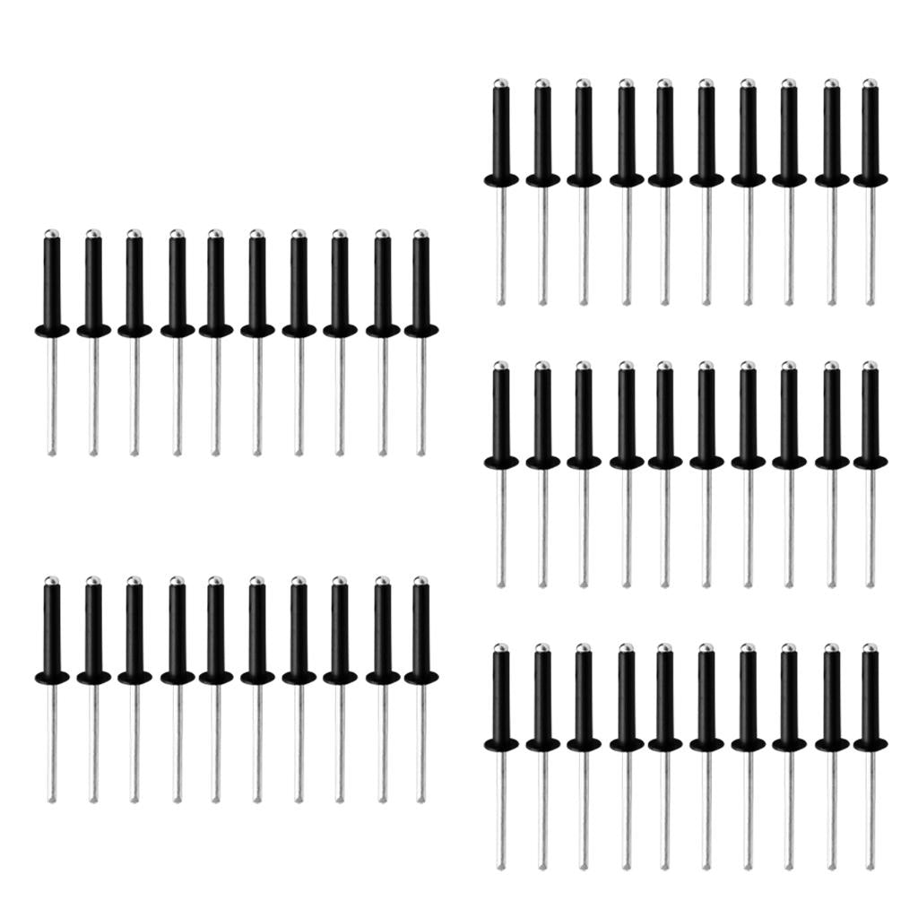 50 Pieces M4 Aluminum Pop Rivets Blind Rivets Dome Head Open End  M4 x 10