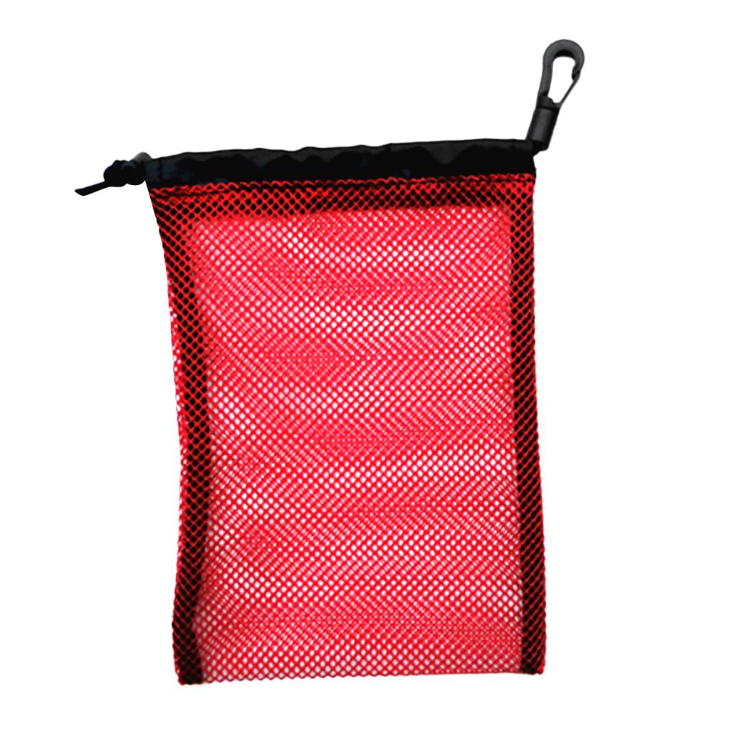 Dive Swimming Drawstring Mesh Bag Storage for Diving Scuba Snorkel Gear Red