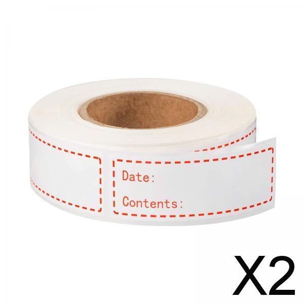2x500x Food Storage Stickers Freezer Refrigerator for Restaurant Kitchen red