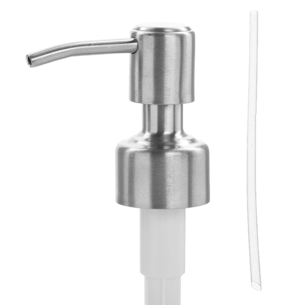 Stainless Steel Soap Pump Liquid Lotion Dispenser Replacement Jar Tube D