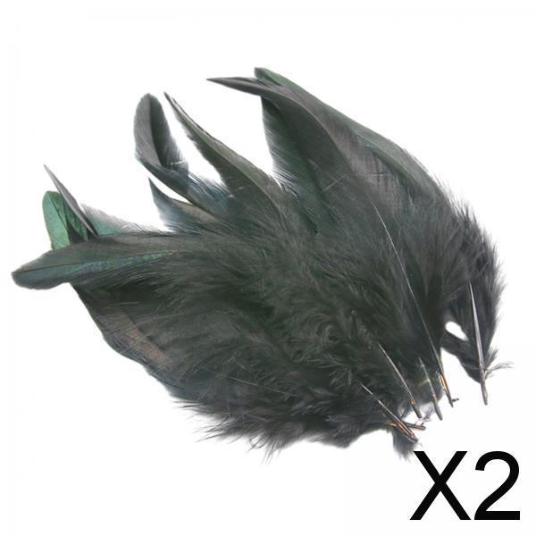 2x50Pcs Feathers for DIY Crafts Decorations for Wedding Jewelry Making Black