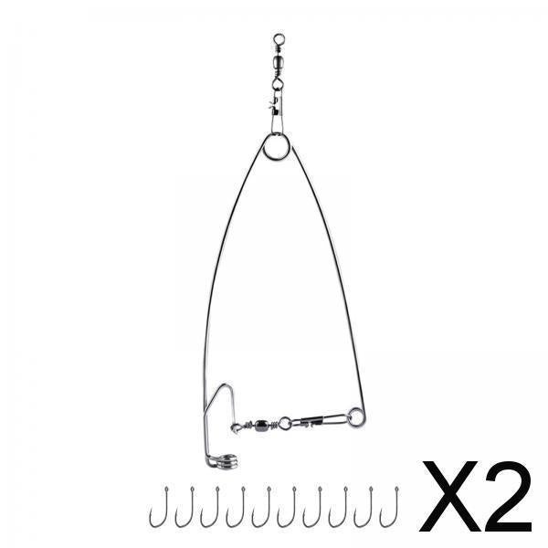 2xAutomatic Fishing Hook Hooks Fishing Hooks for Lakes Ice Fishing size 12
