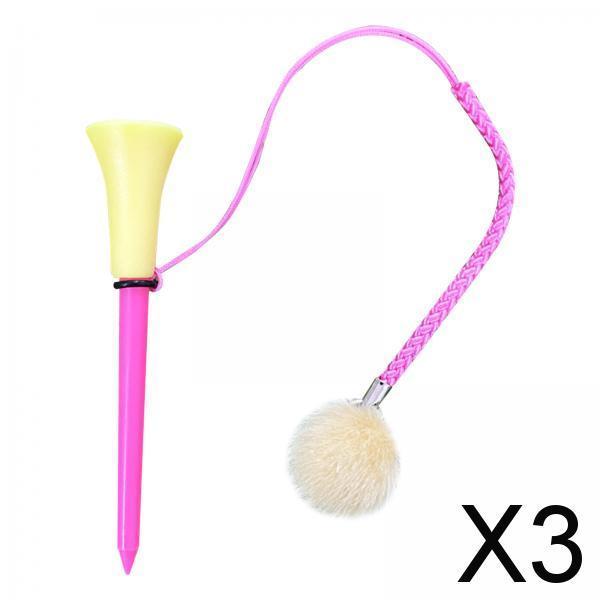 3xGolf Tee with Rope Prevent Loss Golf Ball Nail Holder Stronger Golf Ball Tee