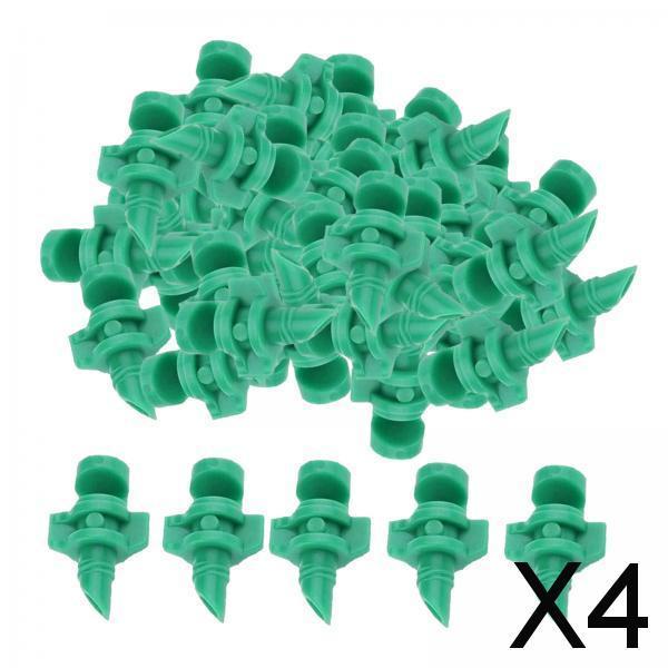 4x50pcs Micro Water Spray Misting Nozzle Sprinkler Irrigation 180 Degree Green