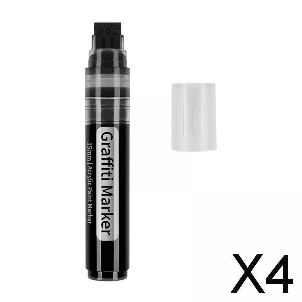 4xAcrylic Paint Markers DIY Crafts Writing for Ceramic Paper Drawing Porcelain black