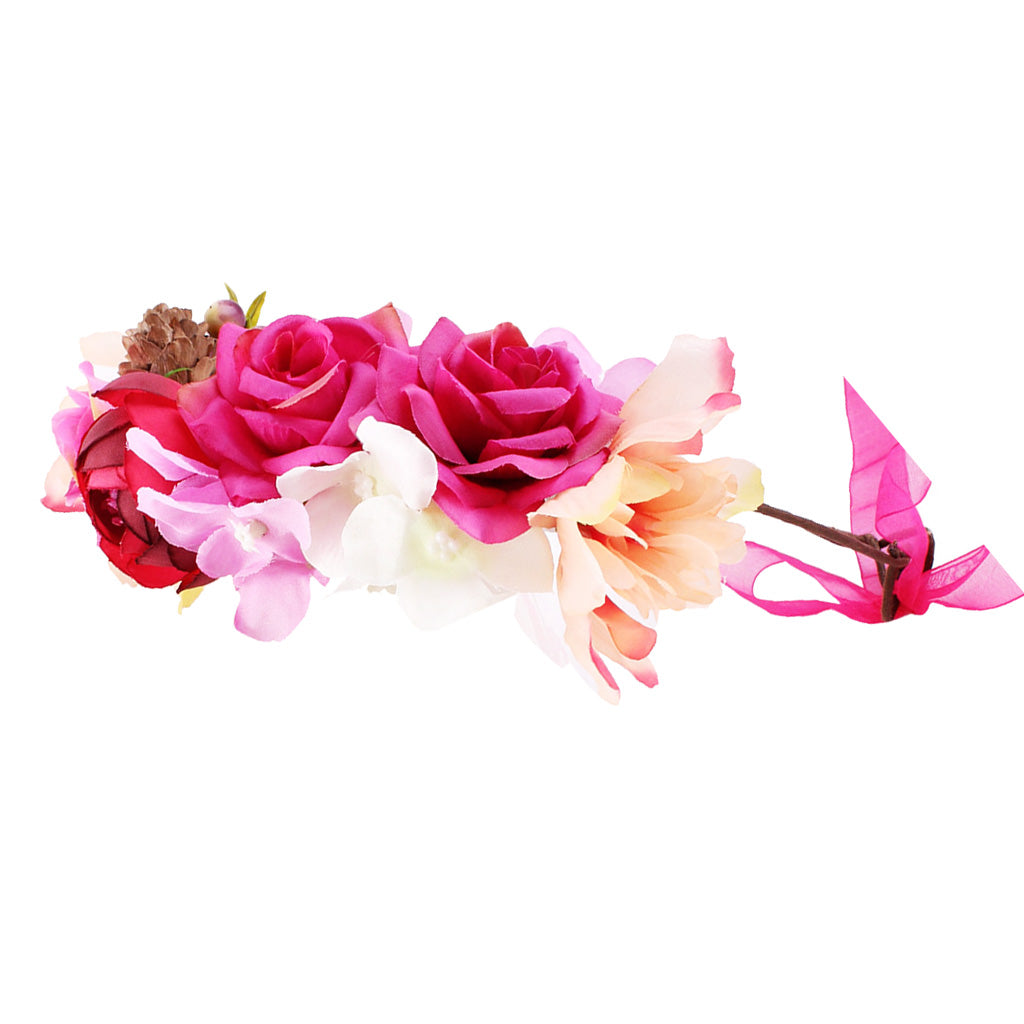 Boho Flower Headband Hair Wreath Halo Floral Garland Crown For Kids Girls Style 4