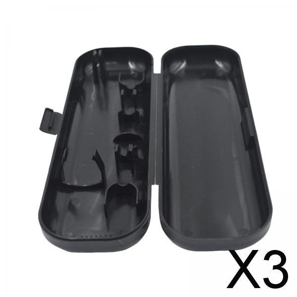 3xToothbrush Travel Case Protective Cover Compact Portable Holder for Bathroom Black