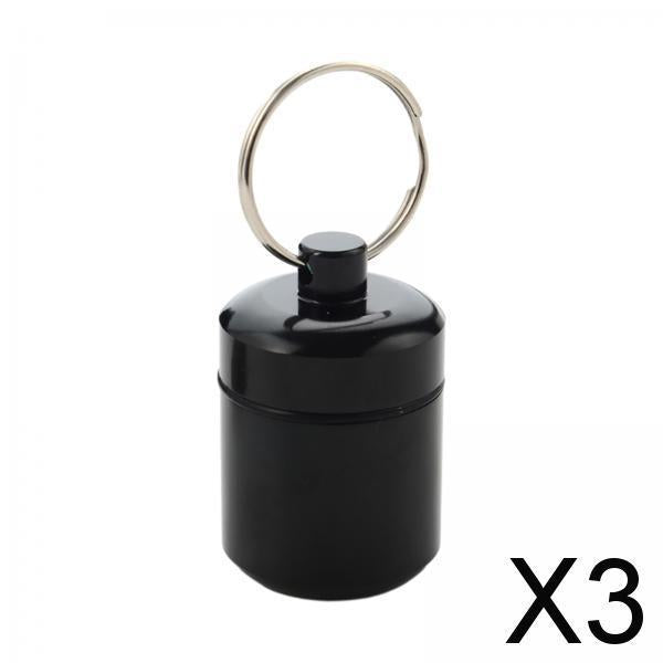 3xAluminum Pill Keychain Container Creams Earplug for Biking Traveling Outdoor
