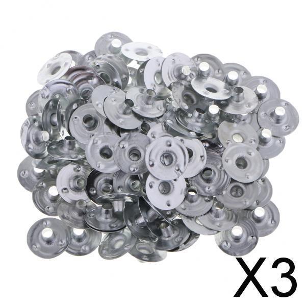 3x100 Pieces Metal Candle Wick Sustainers Tabs Base for Candle Making 12.5×2.5mm