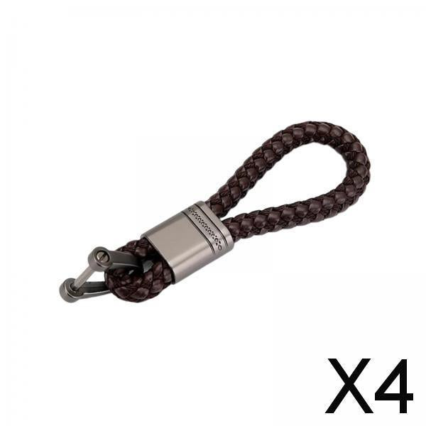 4xBraided Rope Key Chain Wristlet Bracelet Keychain Lanyard Car Key Chain Coffee