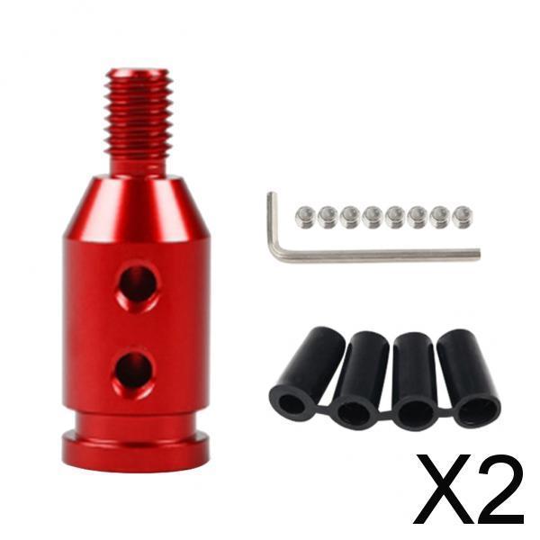 2xAluminum Shift Knob Adapter for BMW/Mini Non Threaded Shifters 10x1.5mm Red