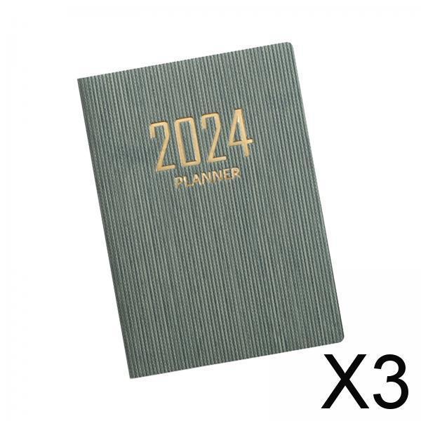 3xSchedule Notebook Monthly Planner Appointment Calendar Diary Journal Durable Green