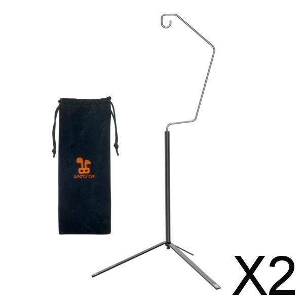2xCamping Lantern Stand Easily Assembly Tripod Hook Stand for BBQ Outdoor Hiking