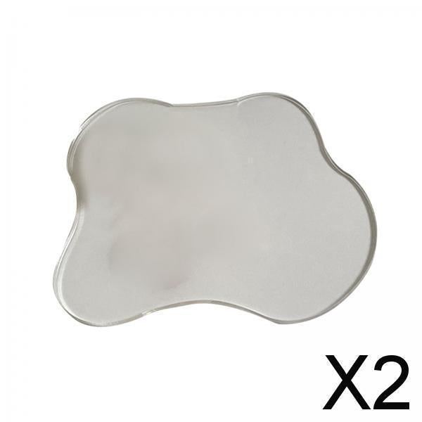 2xAcrylic Drink Coasters Decorative Plate for Kinds of Cups Bar Kitchen Home Style D 12.7x11.5cm