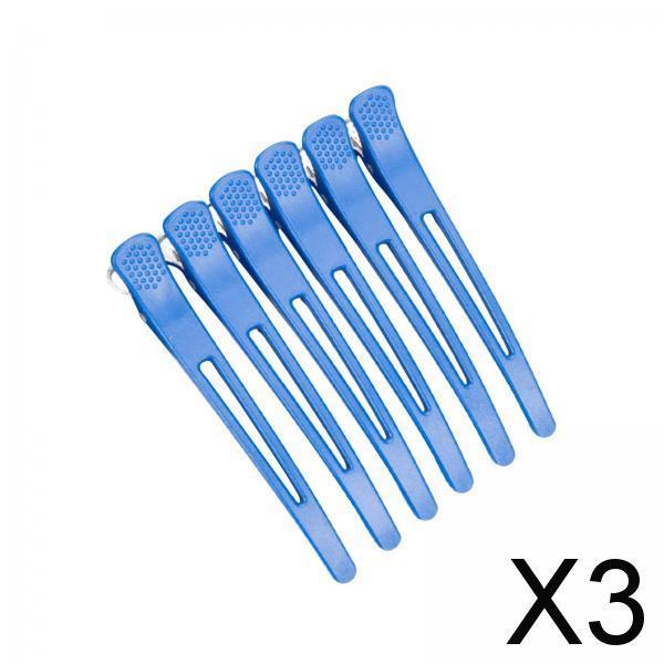 3x6Pcs Alligator Hair Barrettes for Hair Drying Women Men Hair Extensions Blue