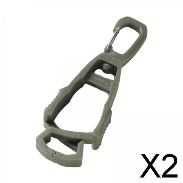 2xOutdoor Glove Clip Anti Lost Multipurpose Hook for Outdoor Belt Loop Glasses Green