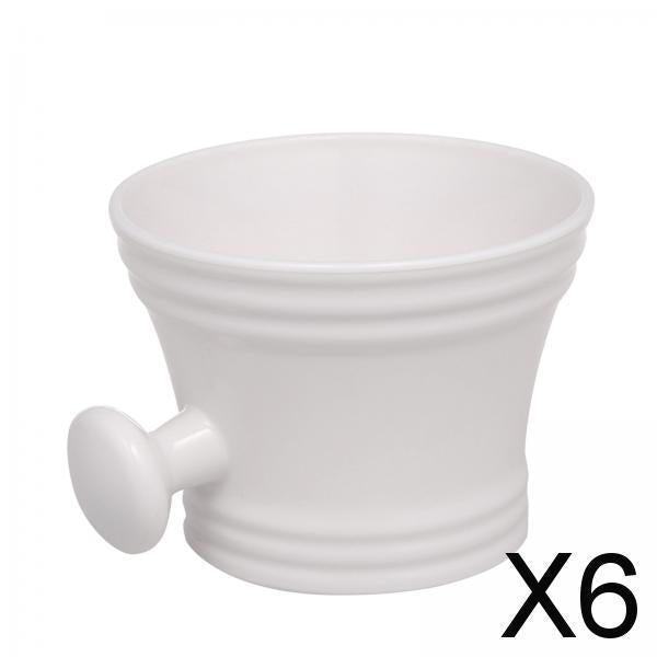 6xTraditional Shaving Soap Bowl Barber Cleaning Soap Cup Wide Mouth PP