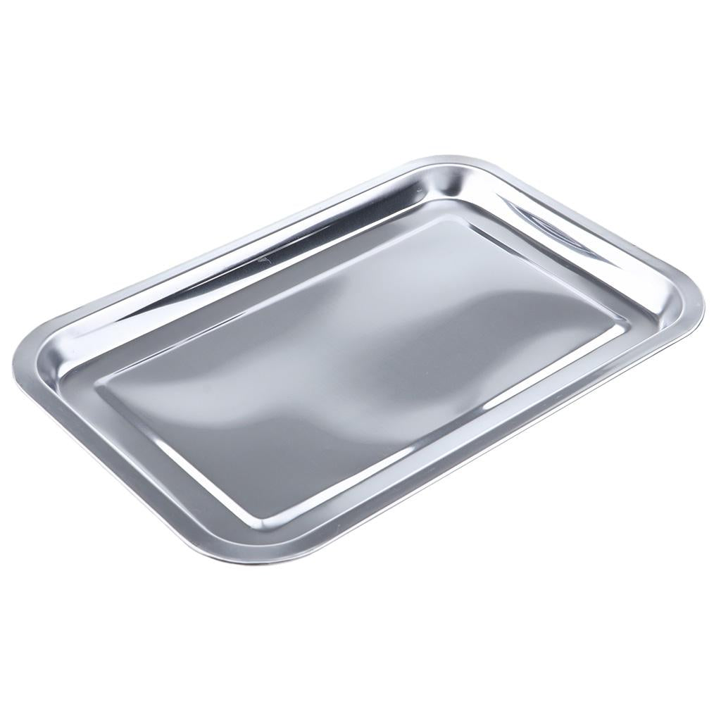 Stainless Steel Tableware Dish Plate Food Organizer Tray Pan 40 x 30 x 2cm