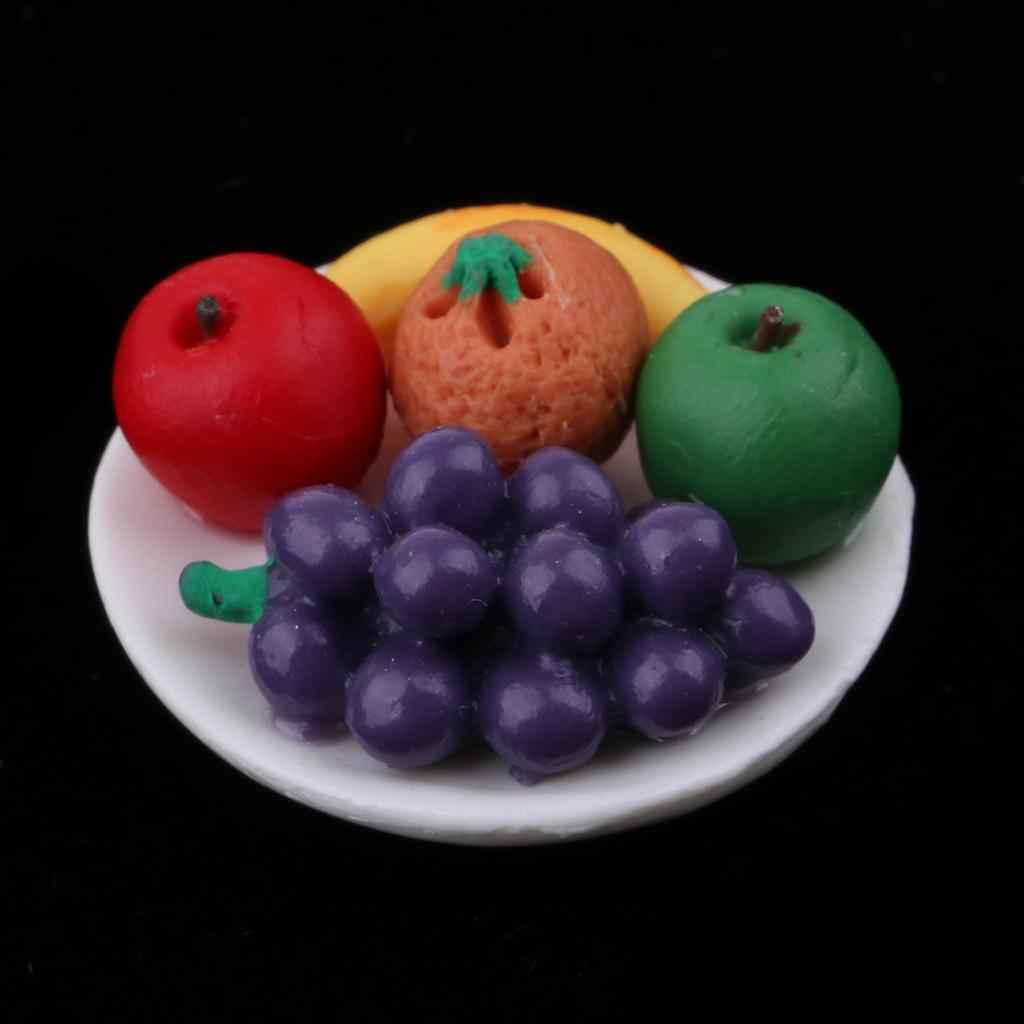 Dollhouse Miniatures 1:12 Fruit Plate Kitchen Accessories Room Items Decoration