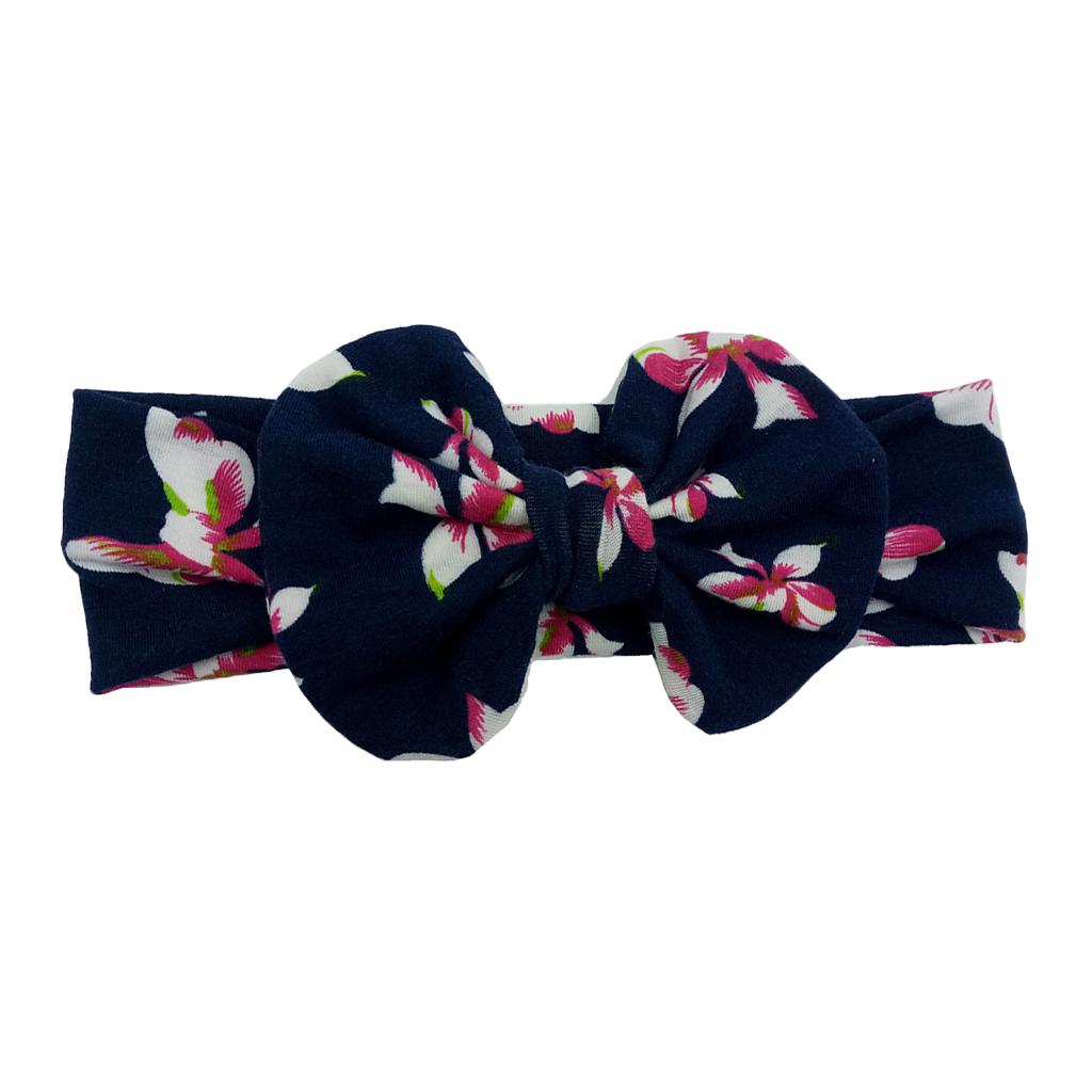 Cute Infant Girls Colorful Printed Flower Cotton Bow Baby Hair Band  Style-3