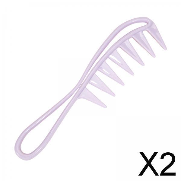 2xWide Tooth Comb Mini for Detangles Wet or Dry Hair Curly Wet Wavy Thick Hair Purple