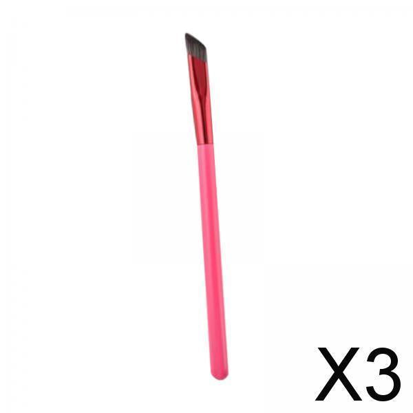 3xMulticunfional Eyebrow Brush Synthetic Fiber Salon Use Smooth for Hairline Wood Handle Black L
