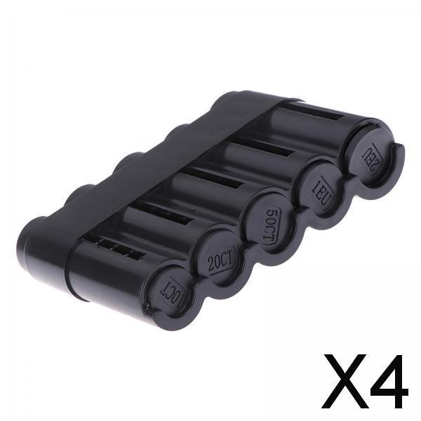 4xClear Coin Capsule with Plastic Storage Organizer for Collectible Hobbyists Black